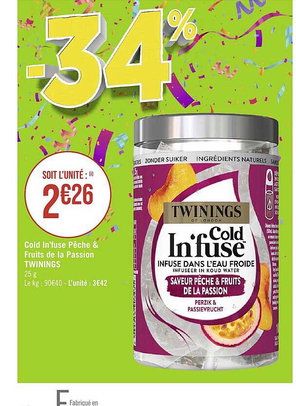 cold in'fuse pêche & fruits de la passion twinings