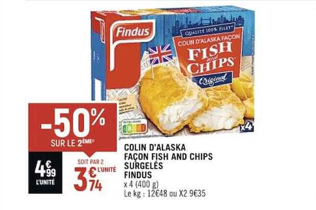 colin d'alaska façon fish and chips surgelés findus