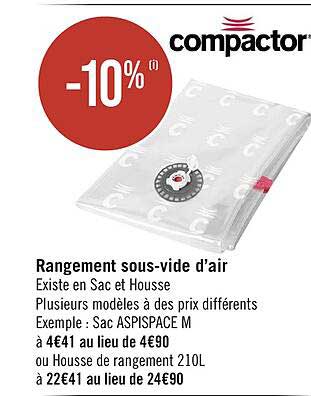 compactor rangement sous-vide d'air