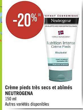 crème pieds très secs et abîmés neutrogena