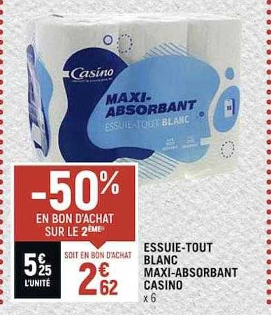 essuie-tout blanc maxi-absorbant casino