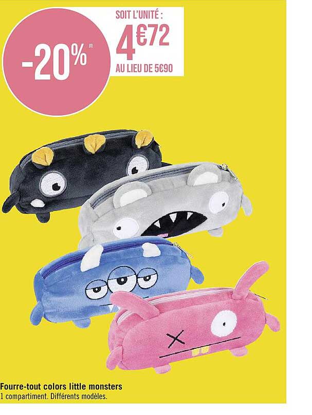 fourre-tout colors little monsters