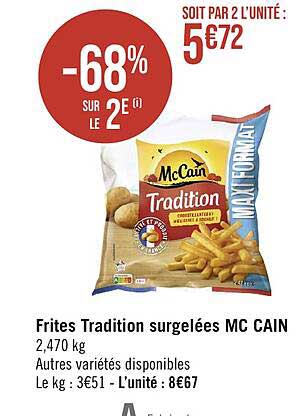 frites tradition surgelées mc cain