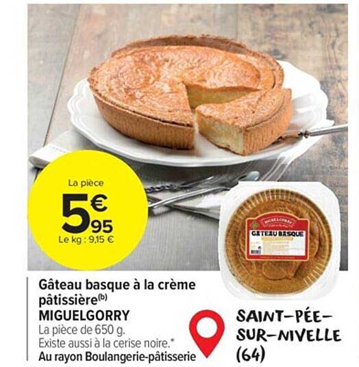 gâteau basque à la crème pâtissière miguelgorry