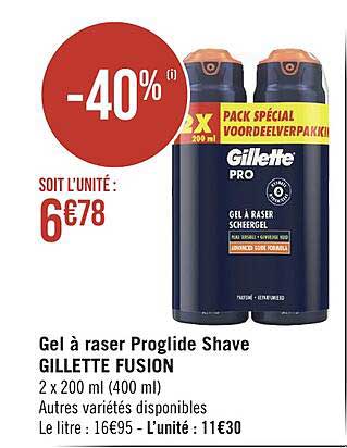 gel à raser proglide shave gillette fusion