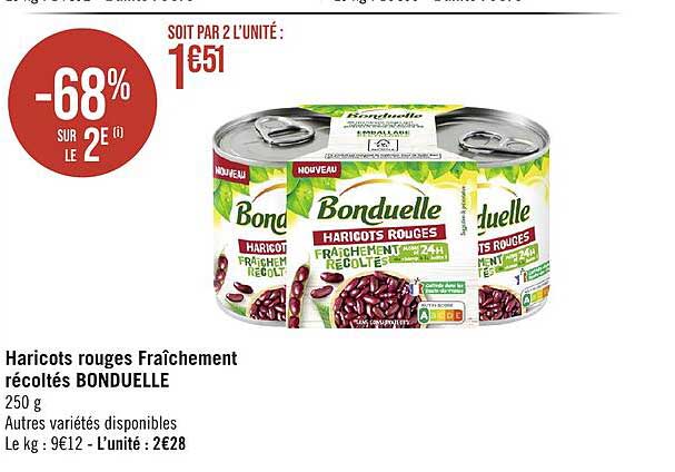 haricots rouges fraîchement récoltés bonduelle