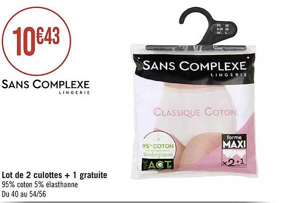 Lot De 2 Culottes + 1 Gratuite
