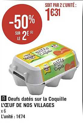 œufs datés sur la coquille l'œuf de nos villages