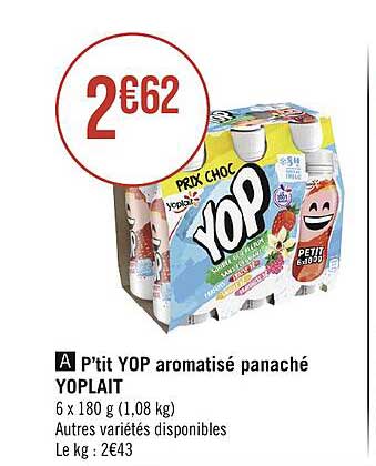 P'tit Yop Aromatisé Panaché Yoplait