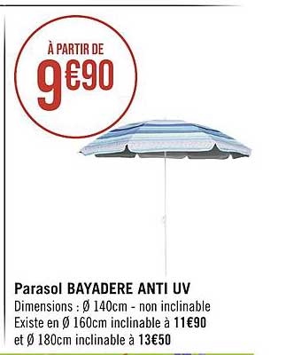 Parasol Bayadère Anti Uv