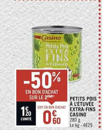 petits pois à l'étuvée extra-fins casino