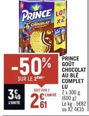 Prince Goût Chocolat Au Blé Complet Lu