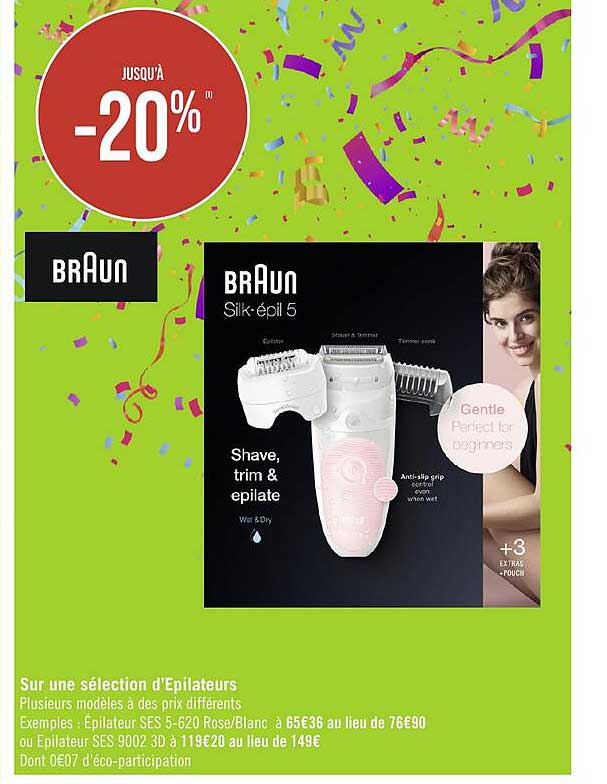 sur une sélection d'épilateurs braun