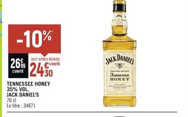 tennessee honey 35% vol. jack daniel's