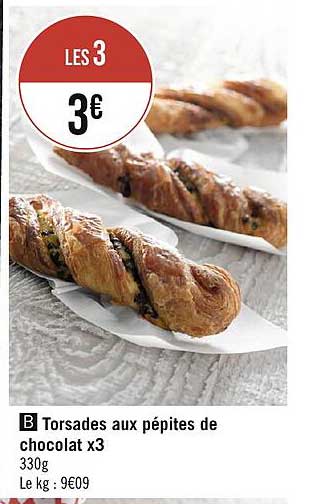 Torsades Aux Pépites De Chocolat X 3