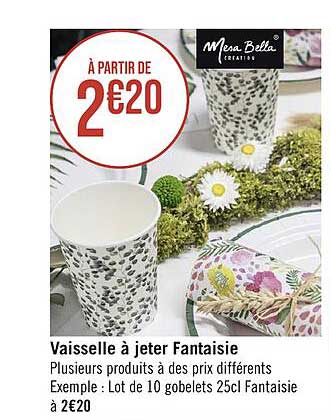 vaisselle à jeter fantaisie
