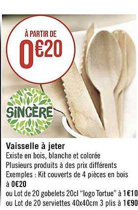 vaisselle à jeter sincère