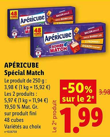 Apéricube Spécial Match