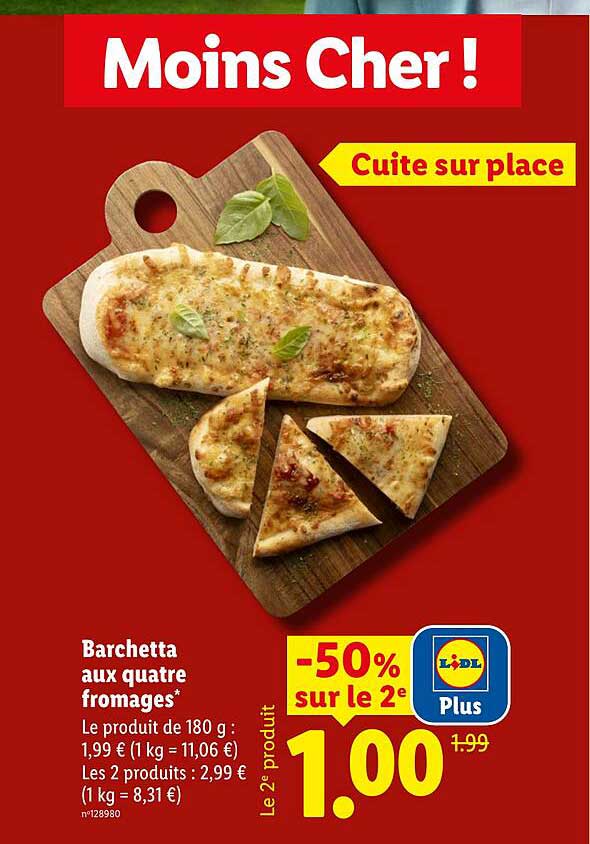 Barchetta aux quatre fromages