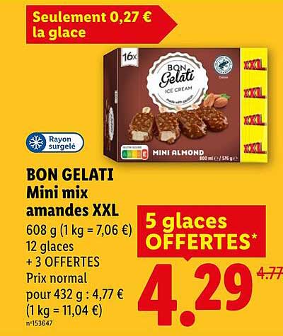 BON GELATI Mini mix amandes XXL