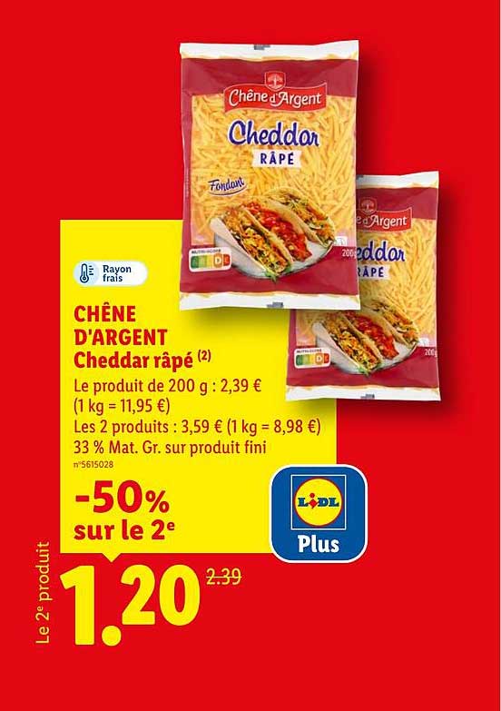 CHÊNE D'ARGENT Cheddar râpé