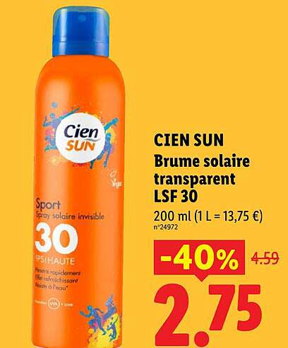 CIEN SUN Brume solaire transparent