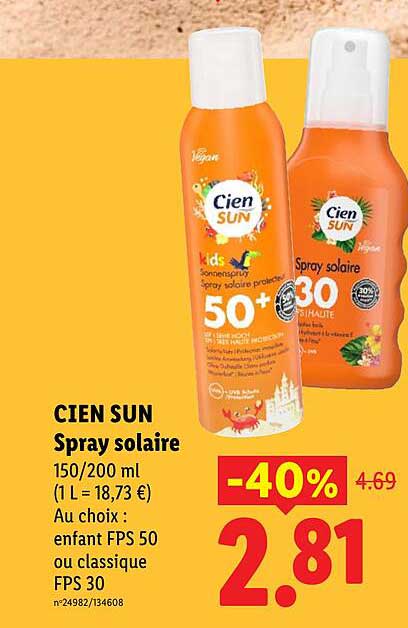 CIEN SUN Spray solaire