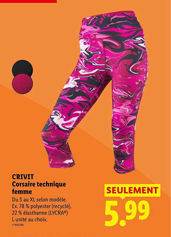 CRIVIT Corsaire technique femme