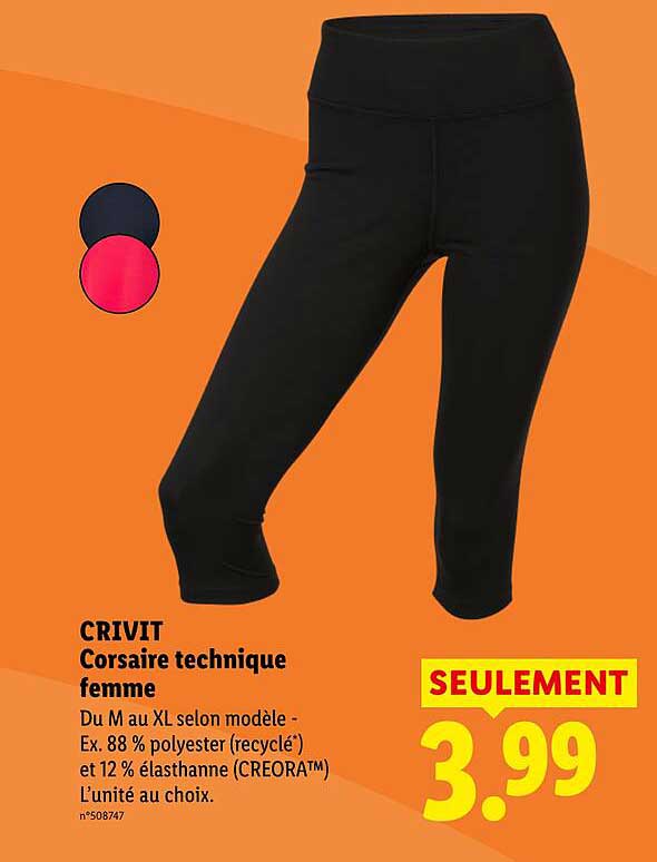 CRIVIT Corsaire technique femme