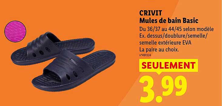 CRIVIT Mules de bain Basic
