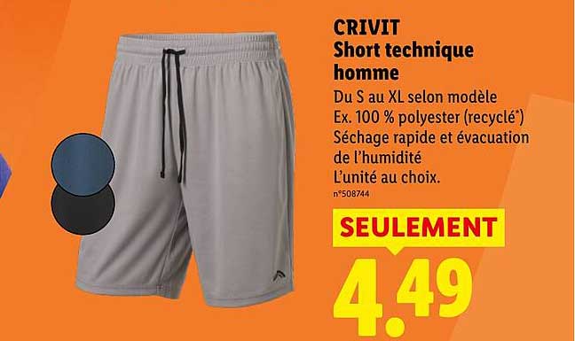 CRIVIT Short technique homme