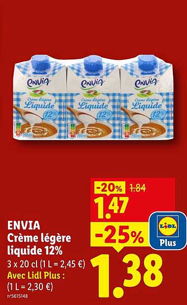 ENVIA Crème légère liquide 12%