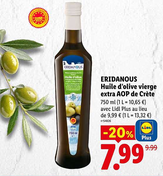 ERIDANOUS Huile d’olive vierge extra AOP de Crète