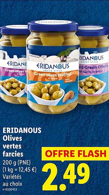 ERIDANOUS Olives vertes farcies