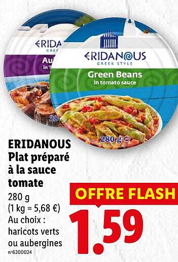 ERIDANOUS Plat préparé à la sauce tomate