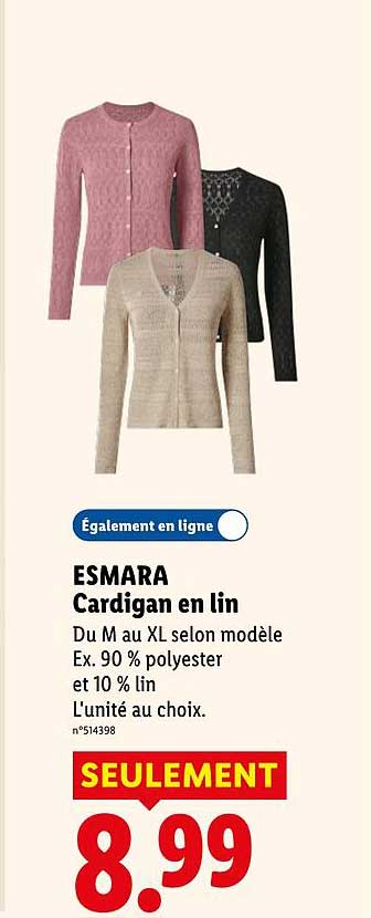 ESMARA Cardigan en lin