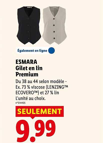 ESMARA Gilet en lin Premium