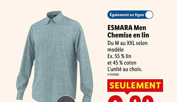ESMARA Men Chemise en lin