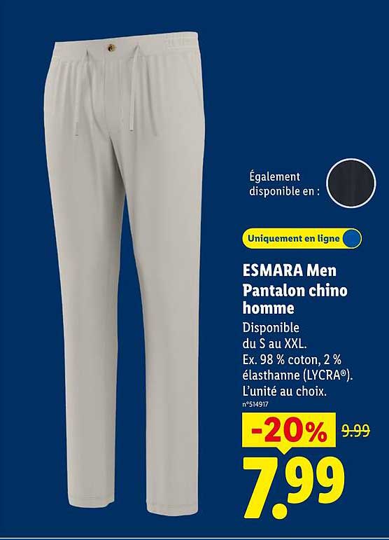 ESMARA Men Pantalon chino homme