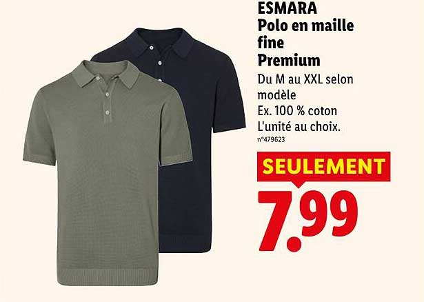ESMARA Polo en maille fine Premium