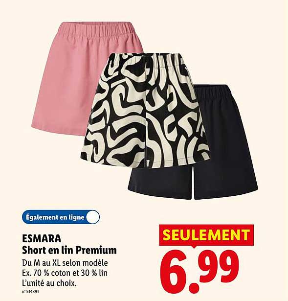 ESMARA Short en lin Premium