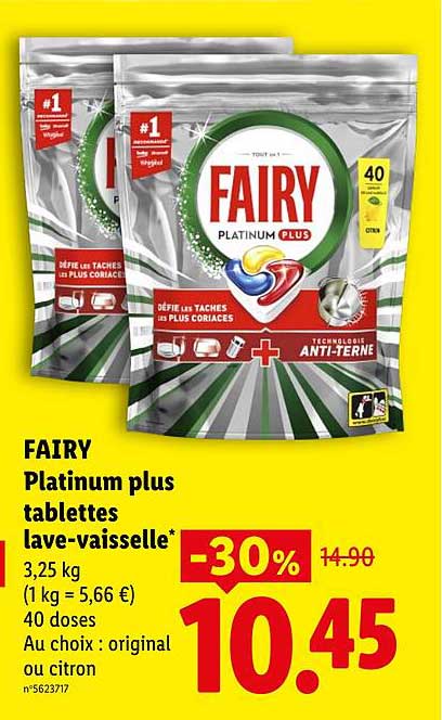 FAIRY Platinum plus tablettes lave-vaisselle