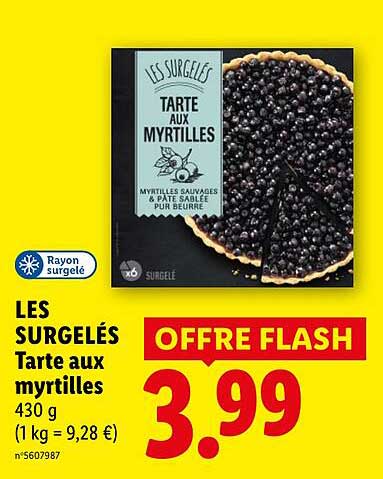 LES SURGELÉS Tarte aux myrtilles