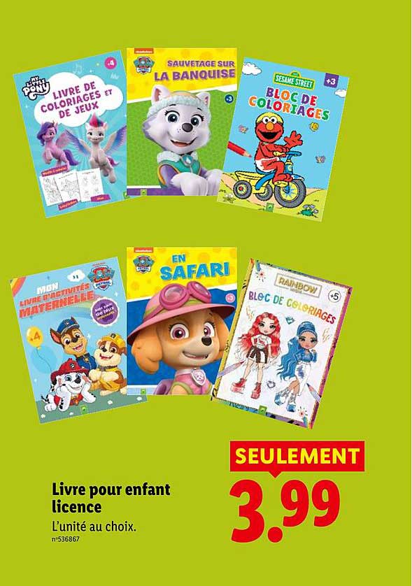 Livre pour enfant licence