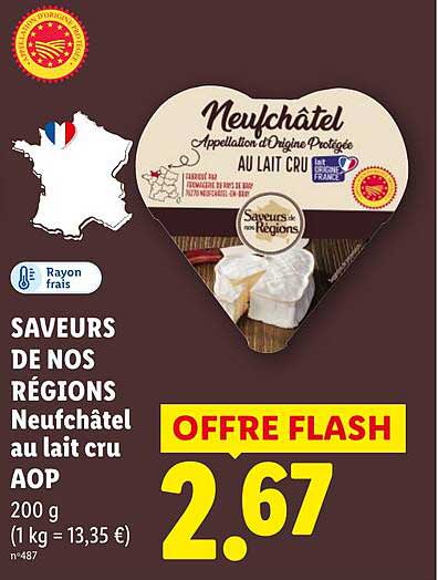 Neufchâtel au lait cru AOP