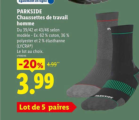 PARKSIDE Chaussettes de travail homme