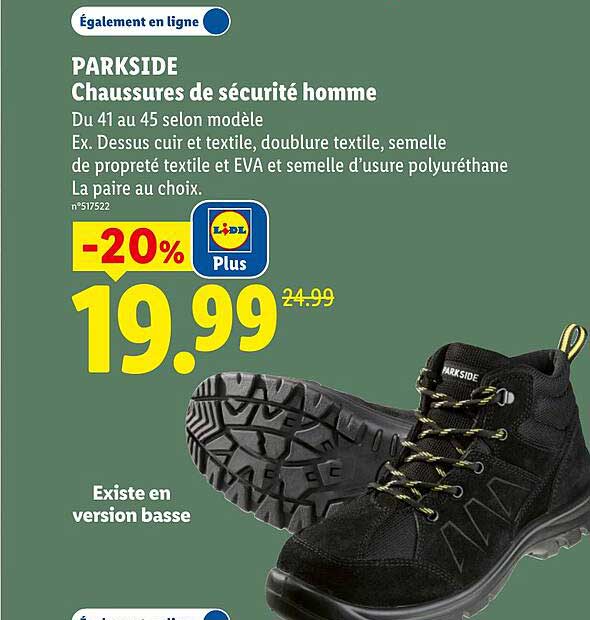 PARKSIDE Chaussures de sécurité homme