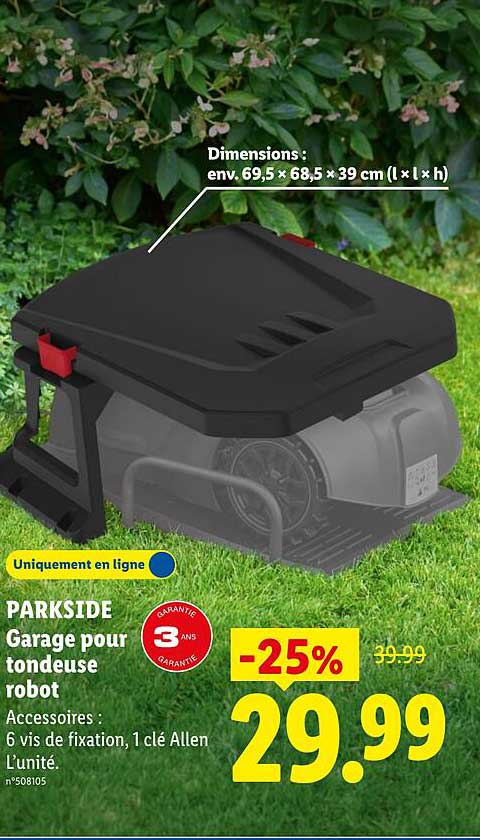 PARKSIDE Garage pour tondeuse robot