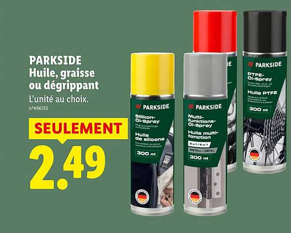 PARKSIDE Huile, graisse ou dégrippant
