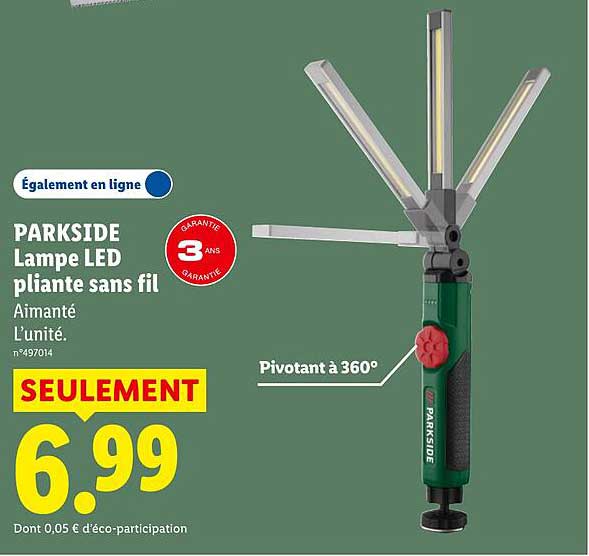 PARKSIDE Lampe LED pliante sans fil
